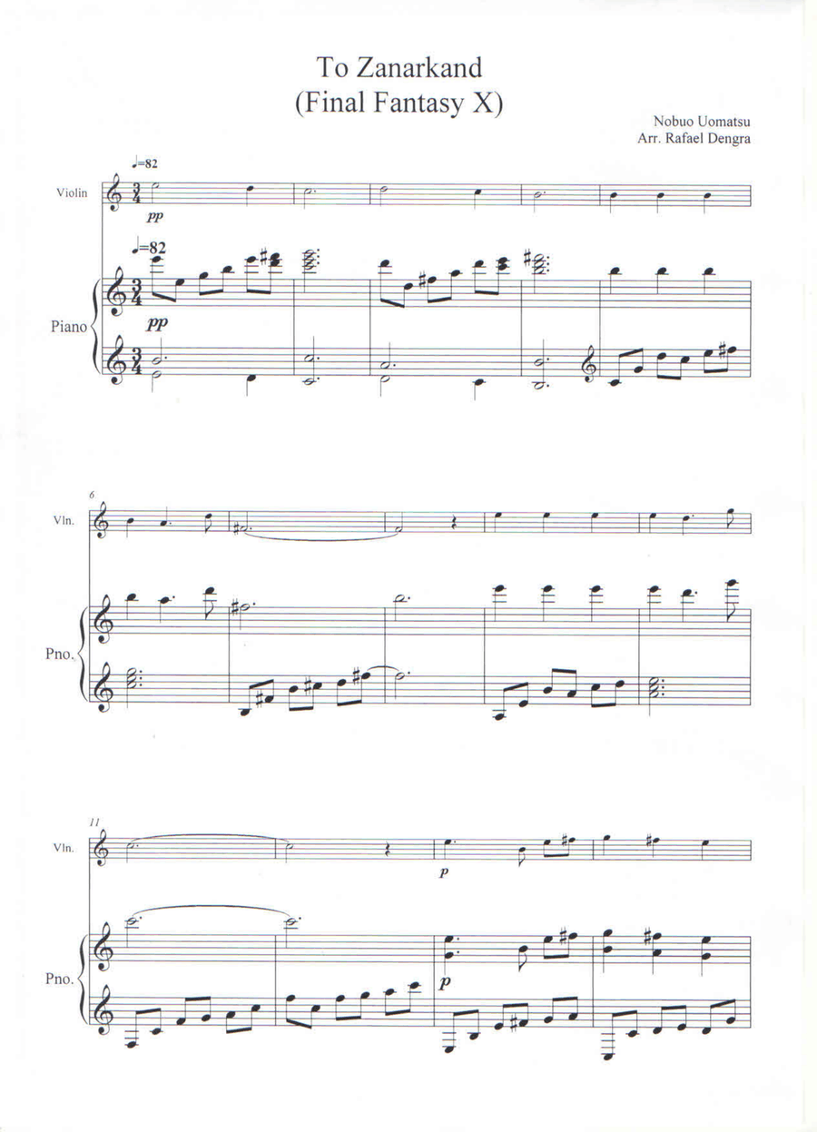 Final Fantasy Violin Solo scores gallery preview page 1