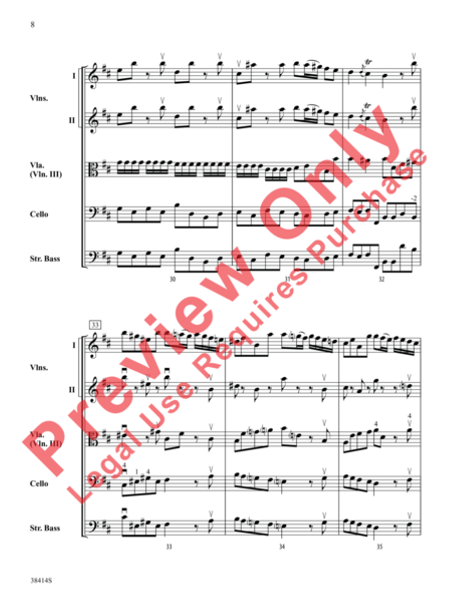 Concerto a Cinque, Opus 7, No. 1 String Orchestra scores gallery preview page 9