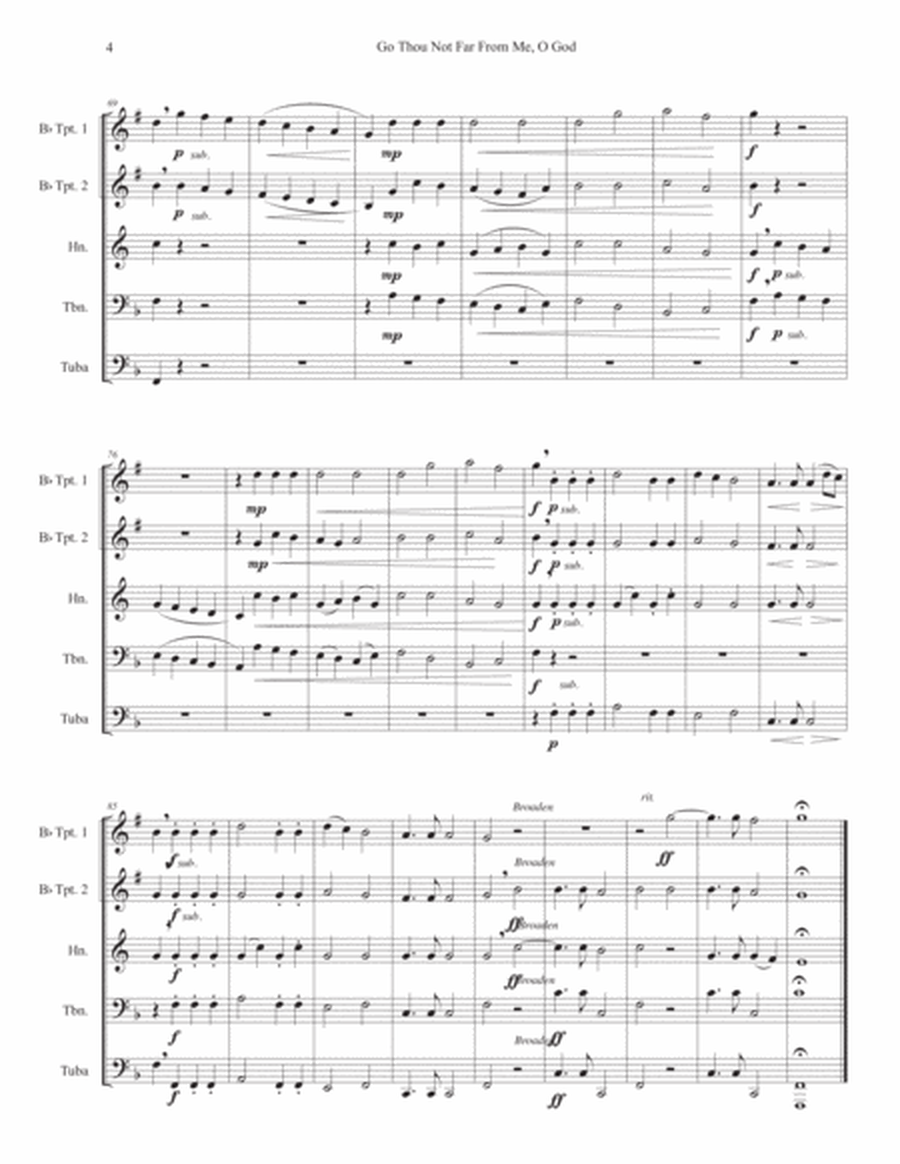 Go Thou Not Far From Me, O God - Zingarelli - arr. for brass quintet