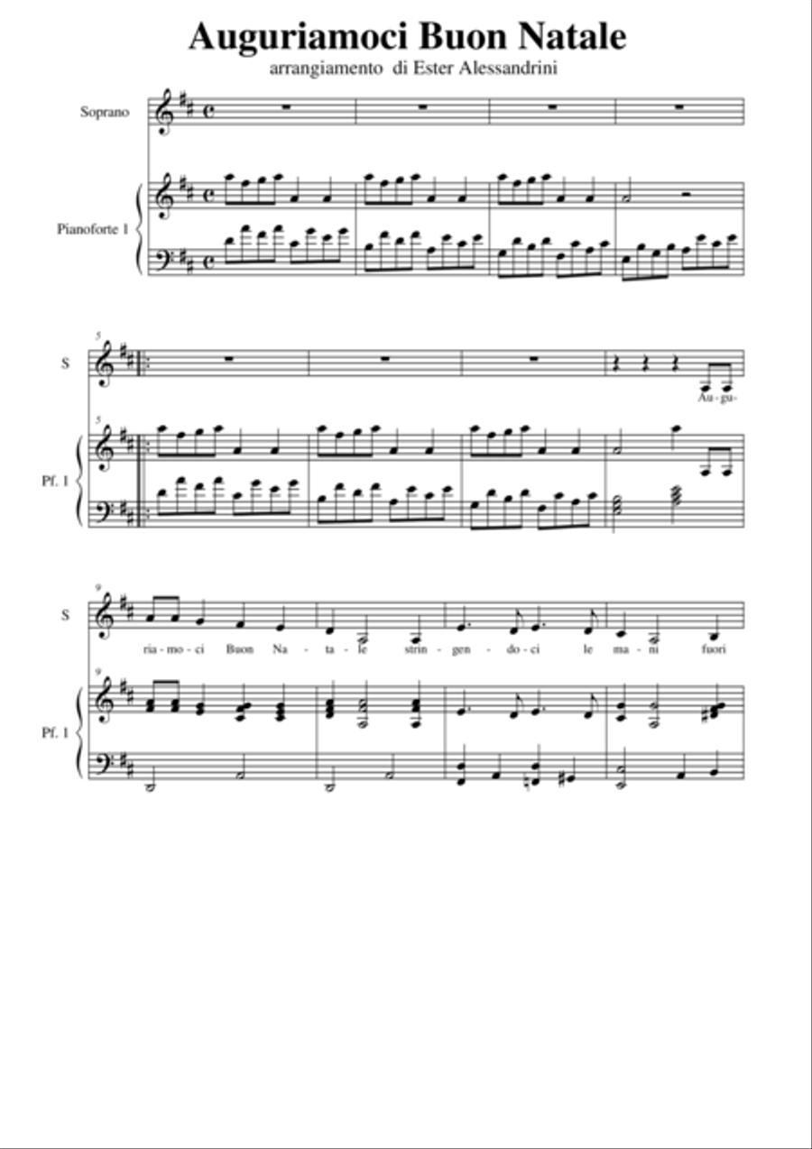 Auguriamoci Buon Natale(piano e voce) Voice Solo scores gallery preview page 1