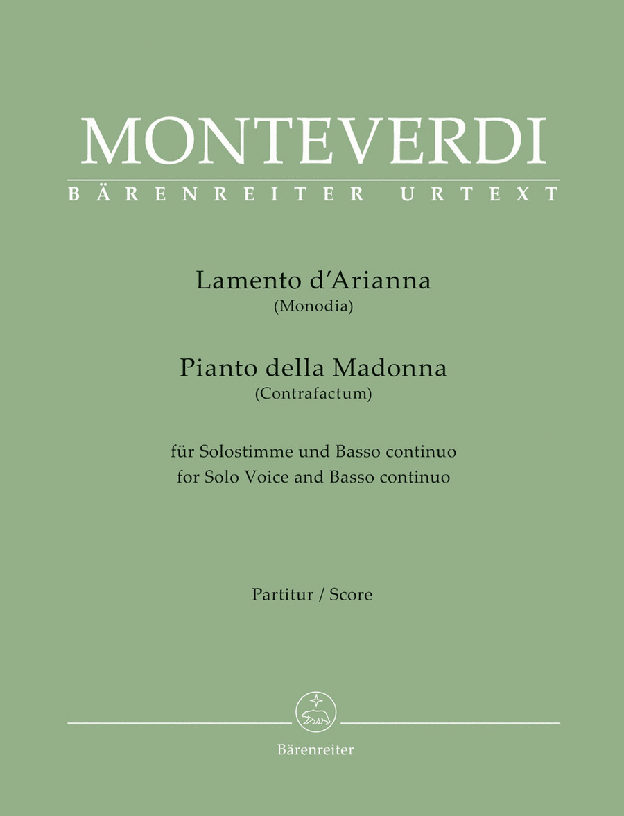 Lamento d'Arianna (Monodia) / Pianto della Madonna (Contrafactum) for Solo Voice and Basso continuo Mezzo-Soprano Voice scores gallery preview page 1