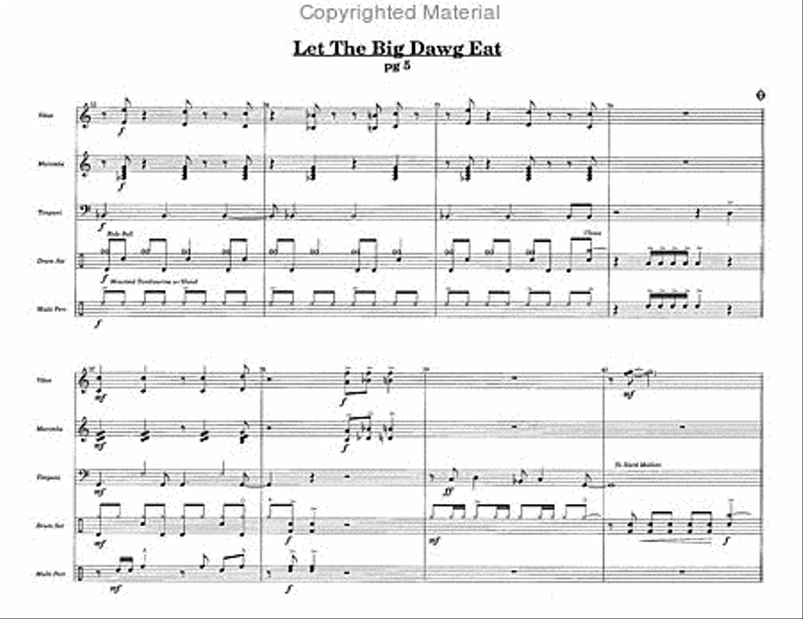 Let The Big Dawg Eat Percussion Ensemble scores gallery preview page 3
