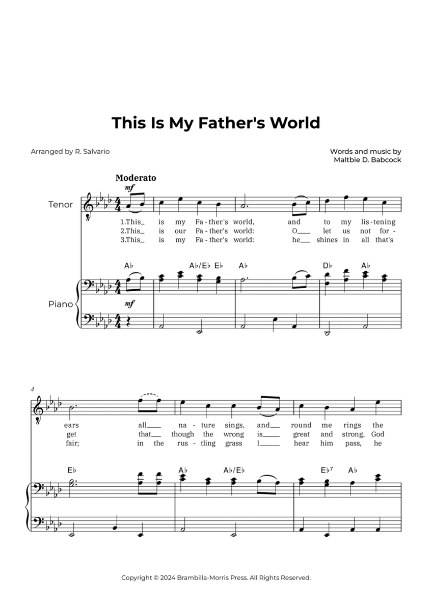 This Is My Father's World (Key of A-Flat Major) image number null