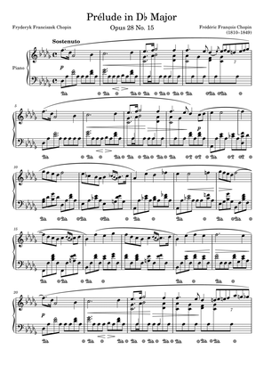 Prelude Opus 28 No. 15 in Db Major