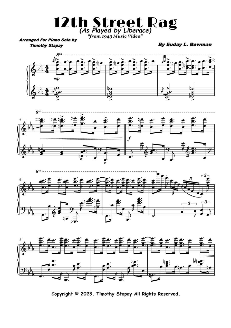 12th Street Rag Piano Solo scores gallery preview page 1