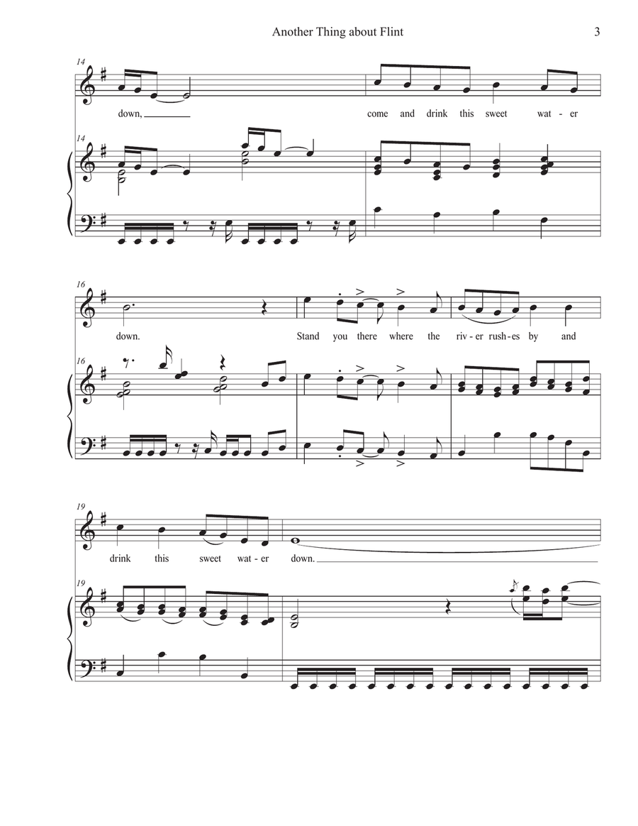 Water Songs No. 2: Another Thing about Flint (high voice) High Voice scores gallery preview page 3