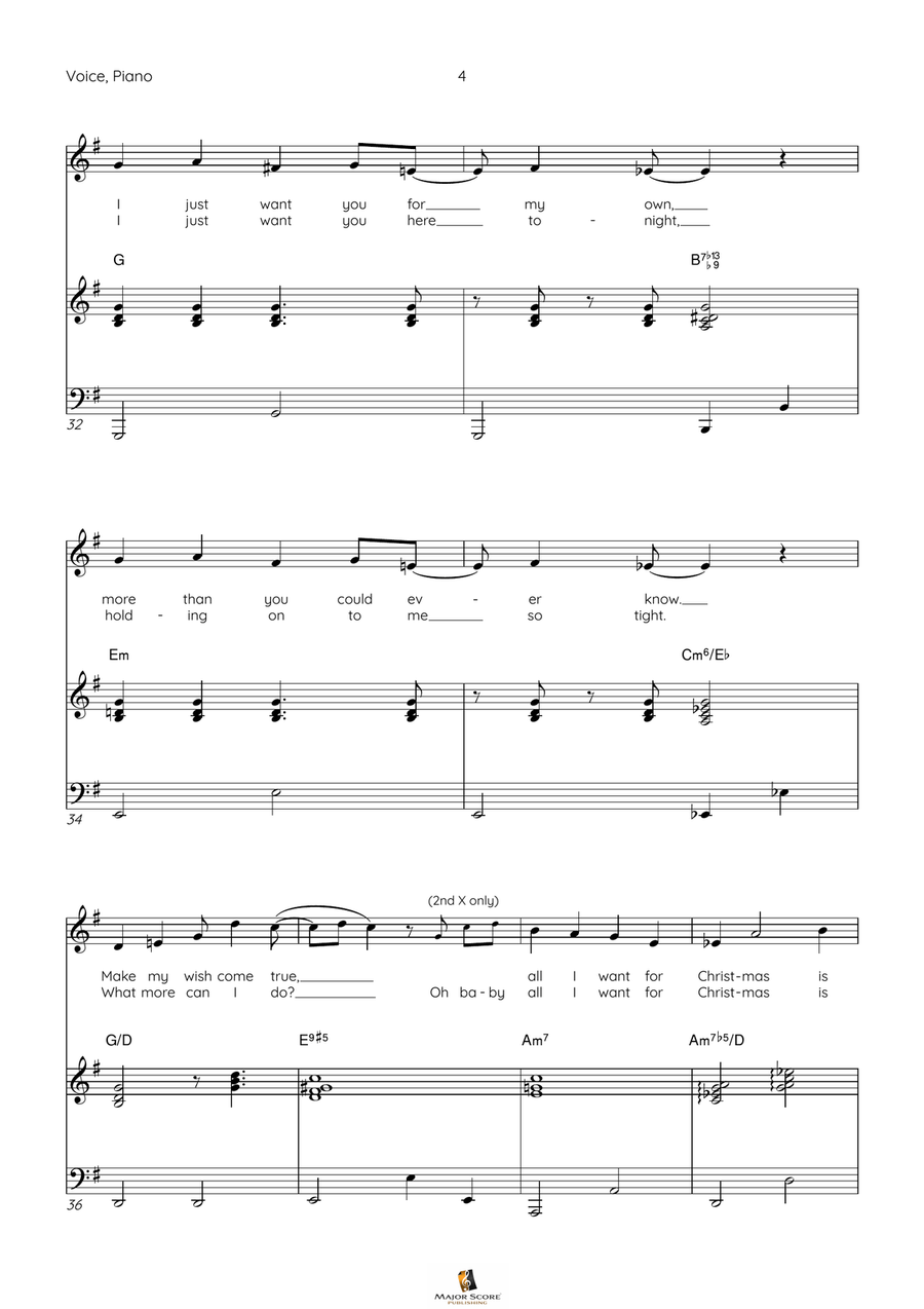 All I Want For Christmas Is You Piano, Vocal scores gallery preview page 5