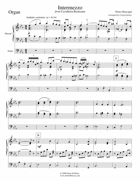 Intermezzo, from "Cavalleria Rusticana" (Trumpet and Organ) image number null