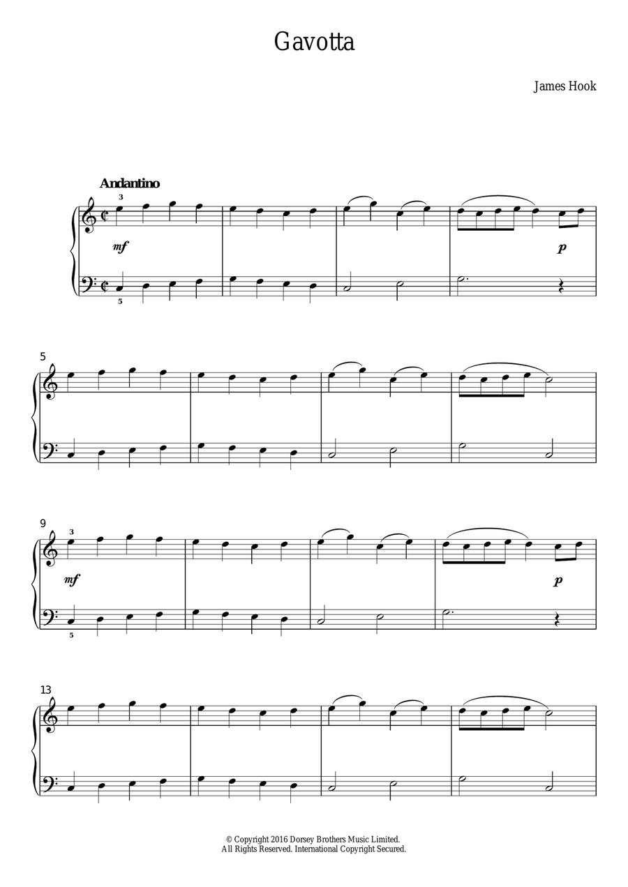 Gavotta Gavotta Easy Piano scores gallery preview page 1