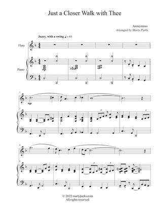 Book cover for Just a Closer Walk with Thee (Flute-Piano)