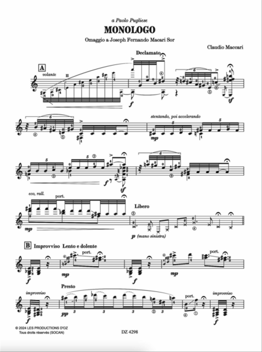 Monologo Classical Guitar scores gallery preview page 2
