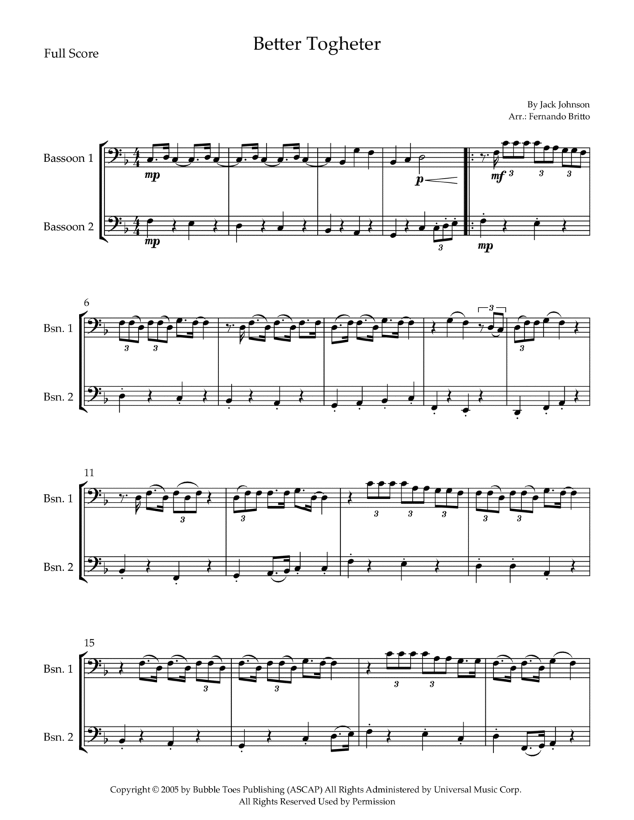 Better Together Woodwind Duet scores gallery preview page 1