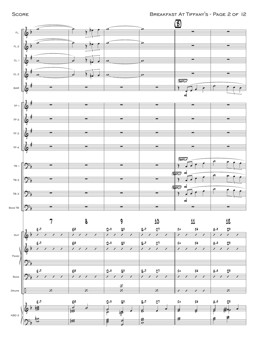 Breakfast At Tiffany's Theme from the Paramount Picture BREAKFAST AT TIFFANY'S Jazz Ensemble scores gallery preview page 2