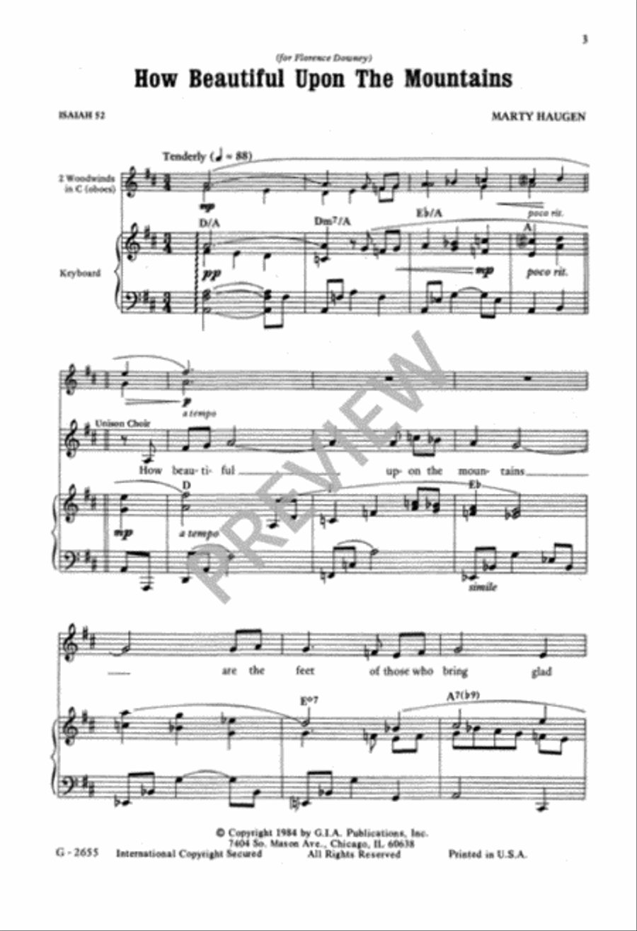 How Beautiful Upon the Mountains 4-Part scores gallery preview page 4