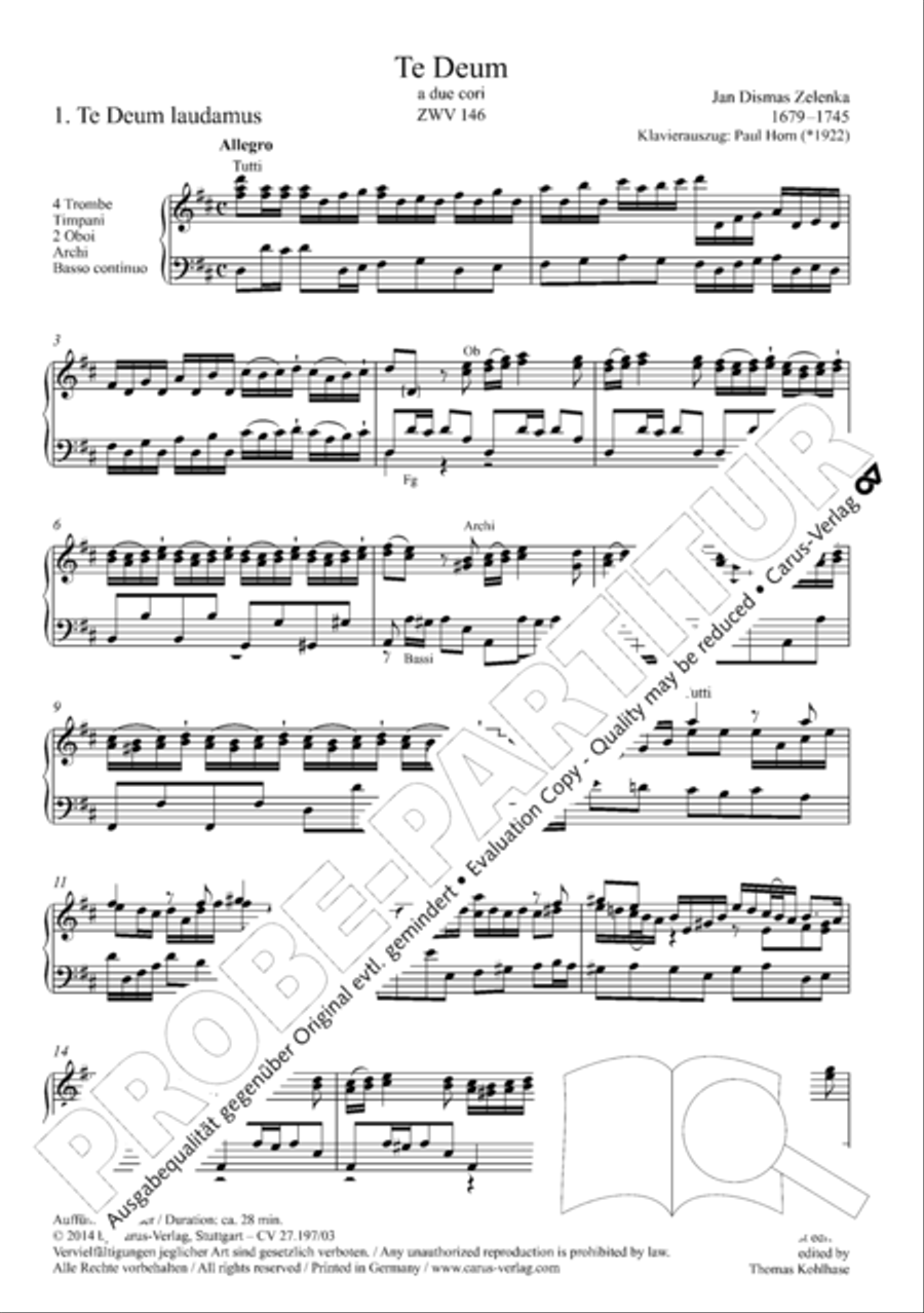 Te Deum in D a due cori SSATB scores gallery preview page 7