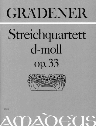 Book cover for String Quartet in D minor op. 3