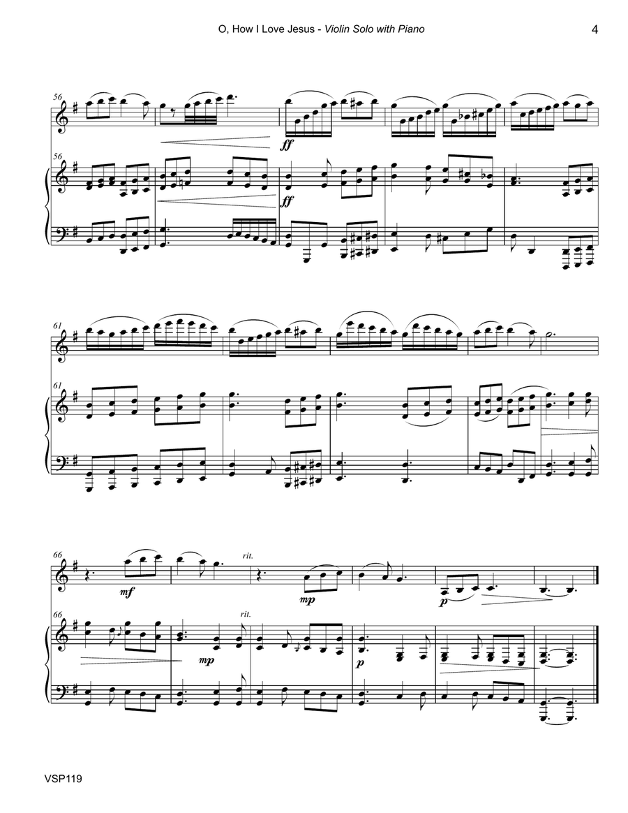 O HOW I LOVE JESUS - VIOLIN SOLO with Piano Accompaniment O HOW I LOVE JESUS - VIOLIN SOLO with Piano Accompaniment Violin Solo scores gallery preview page 4