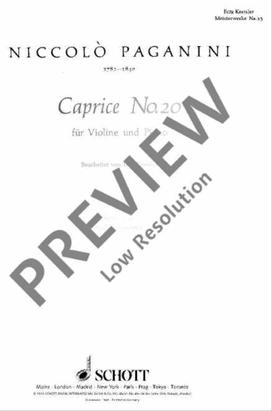Caprice No. 20 B Minor Violin Solo scores gallery preview page 2