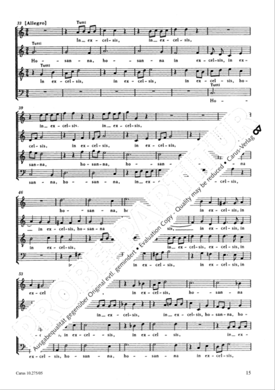 Mass in C Major 4-Part scores gallery preview page 16