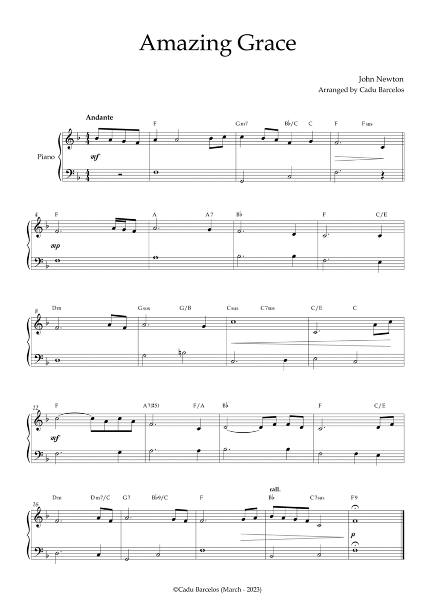 Amazing Grace (Very Easy Piano) Chords image number null