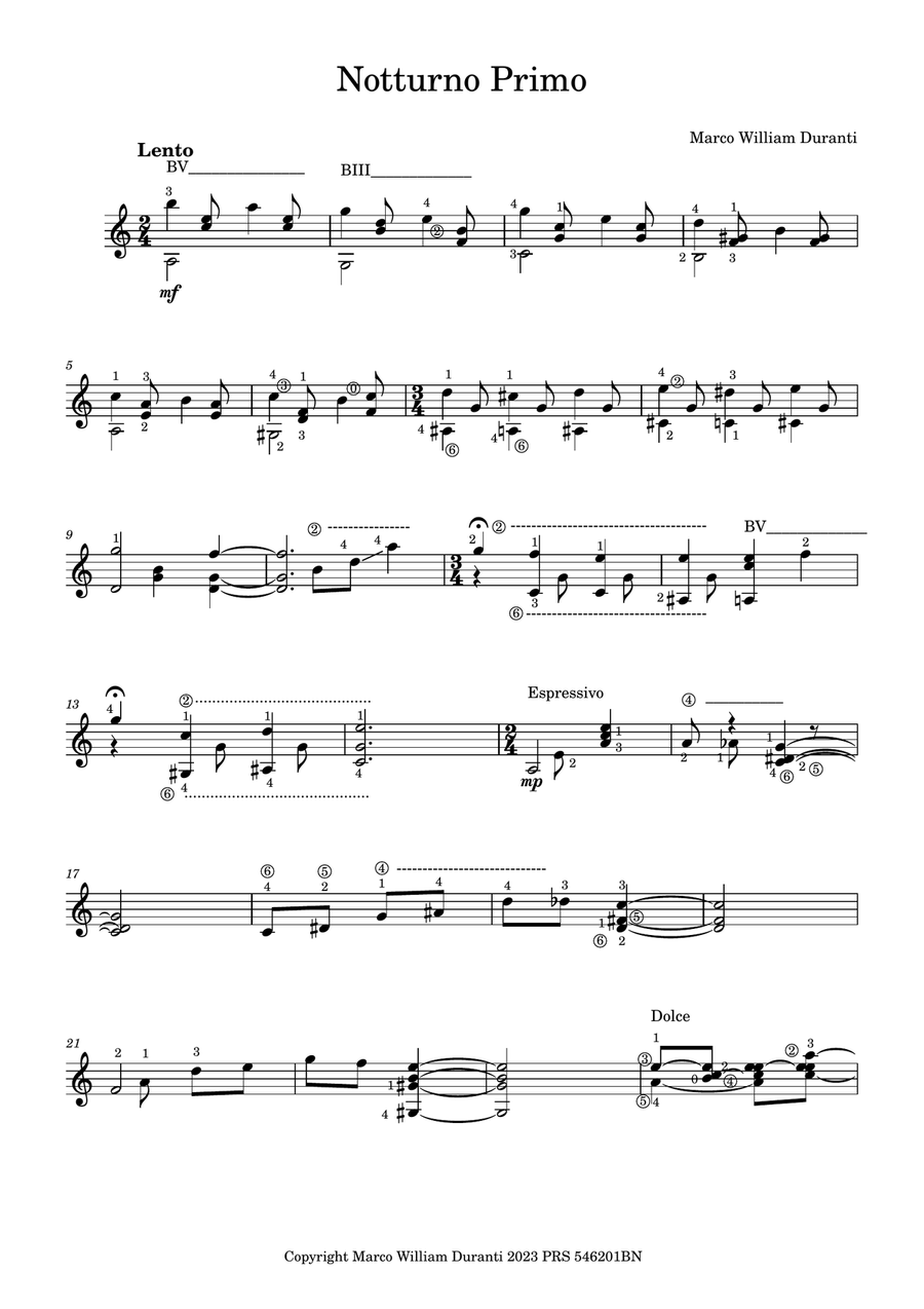 Notturno Primo (First Nocturne) Acoustic Guitar scores gallery preview page 1