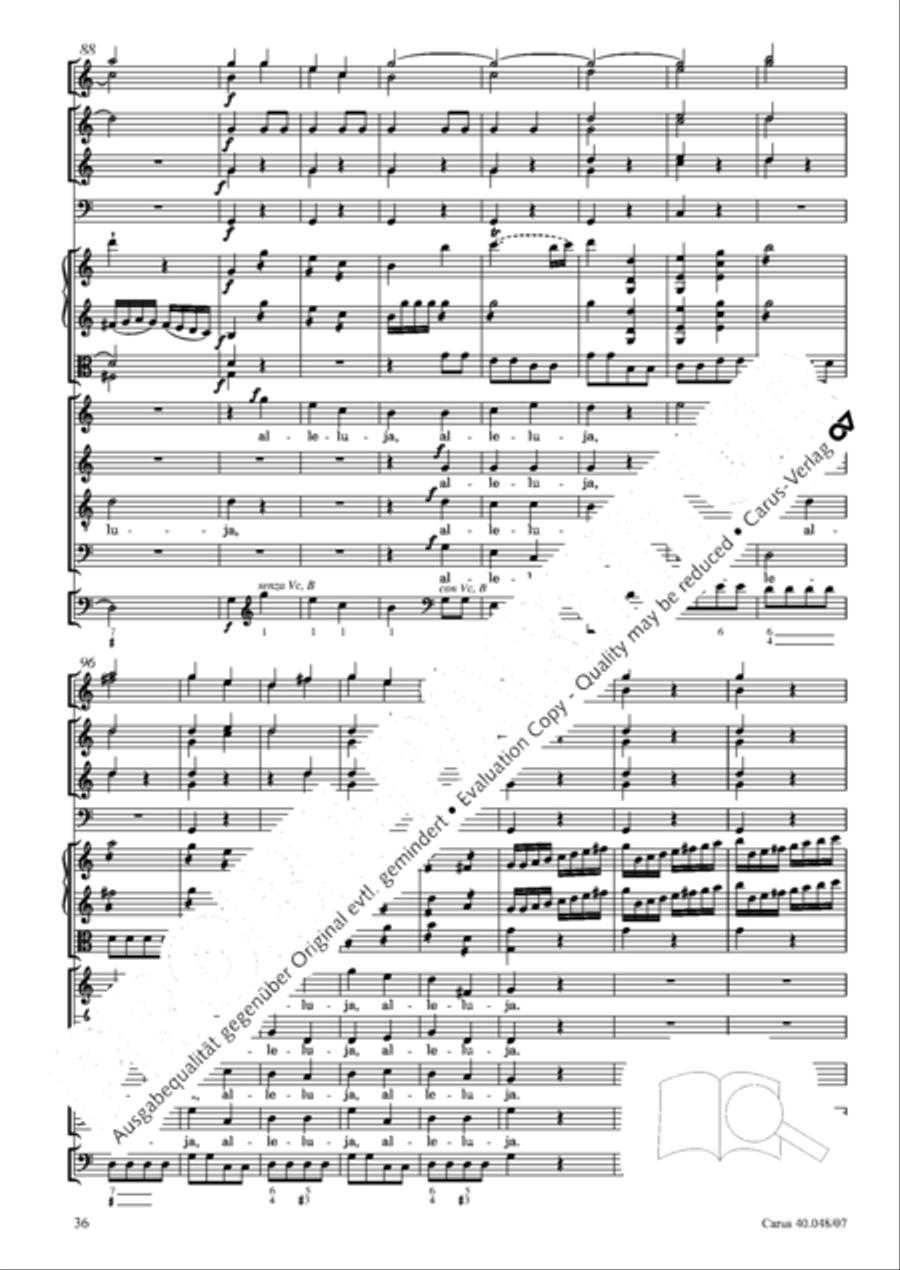 Regina coeli in B-Flat Major, K. 127 4-Part scores gallery preview page 37