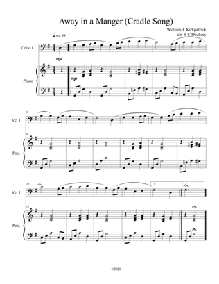 Away in a Manger (Cradle Song) for Cello with piano accompaniment