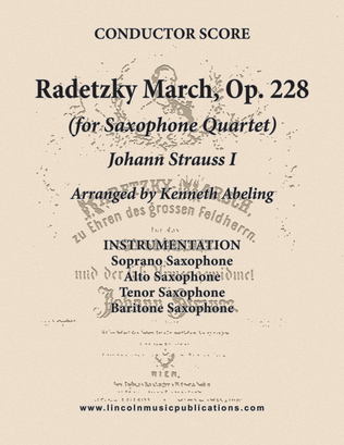 Book cover for Radetzky March (for Saxophone Quartet SATB)
