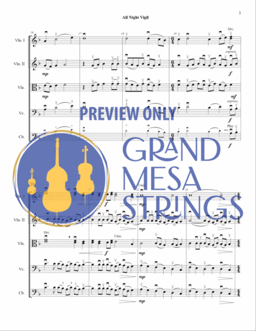 All Night Vigil All Night Vigil String Orchestra scores gallery preview page 4