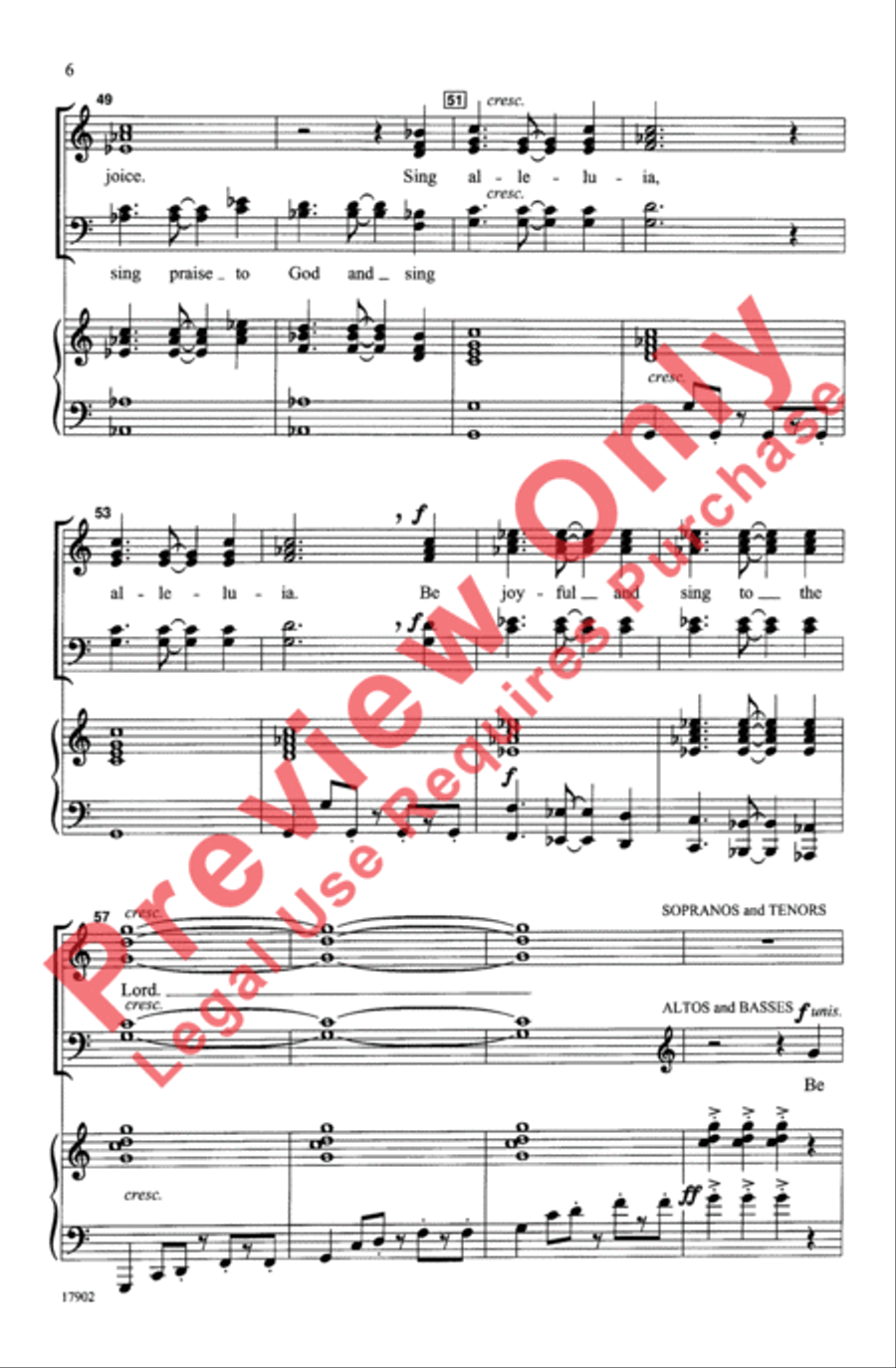 Be Joyful and Sing to the Lord 4-Part scores gallery preview page 6
