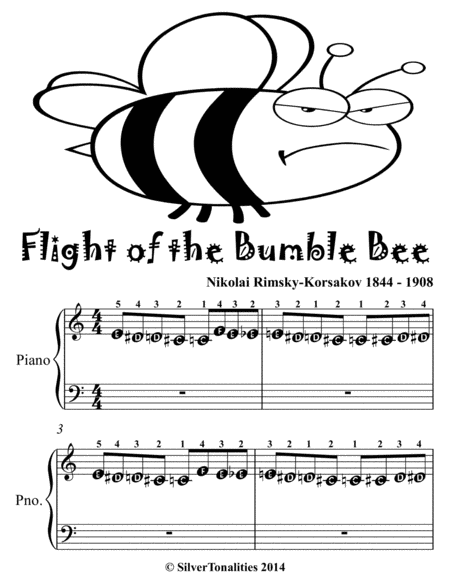 Flight of the Bumble Bee Beginner Piano Sheet Music 2nd Edition