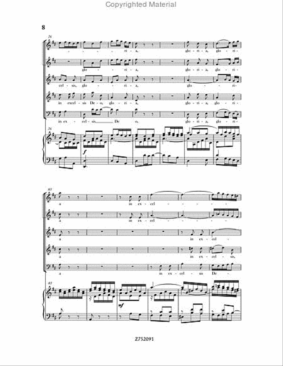Cantata No. 191: Gloria in Excelsis Deo, BWV 191 4-Part scores gallery preview page 8