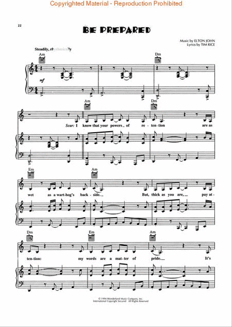 The Lion King Piano, Vocal, Guitar scores gallery preview page 4