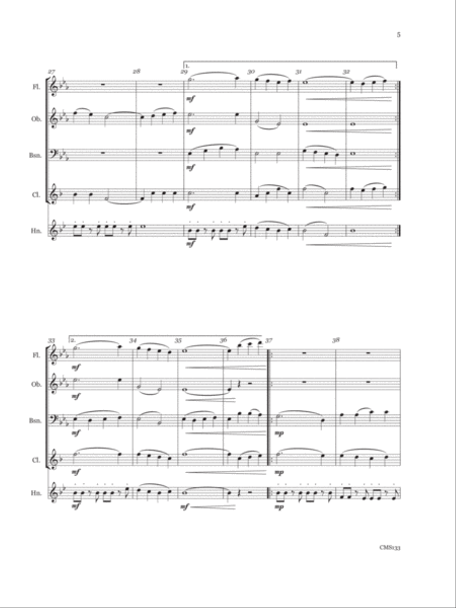 Danny Boy Woodwind Quintet scores gallery preview page 5