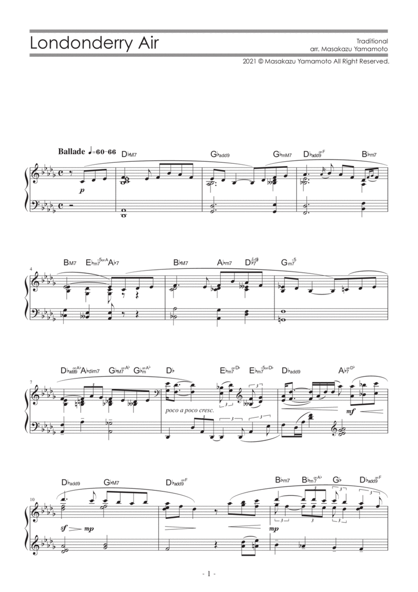 Londonderry Air (Danny Boy) [Piano solo / advanced] image number null