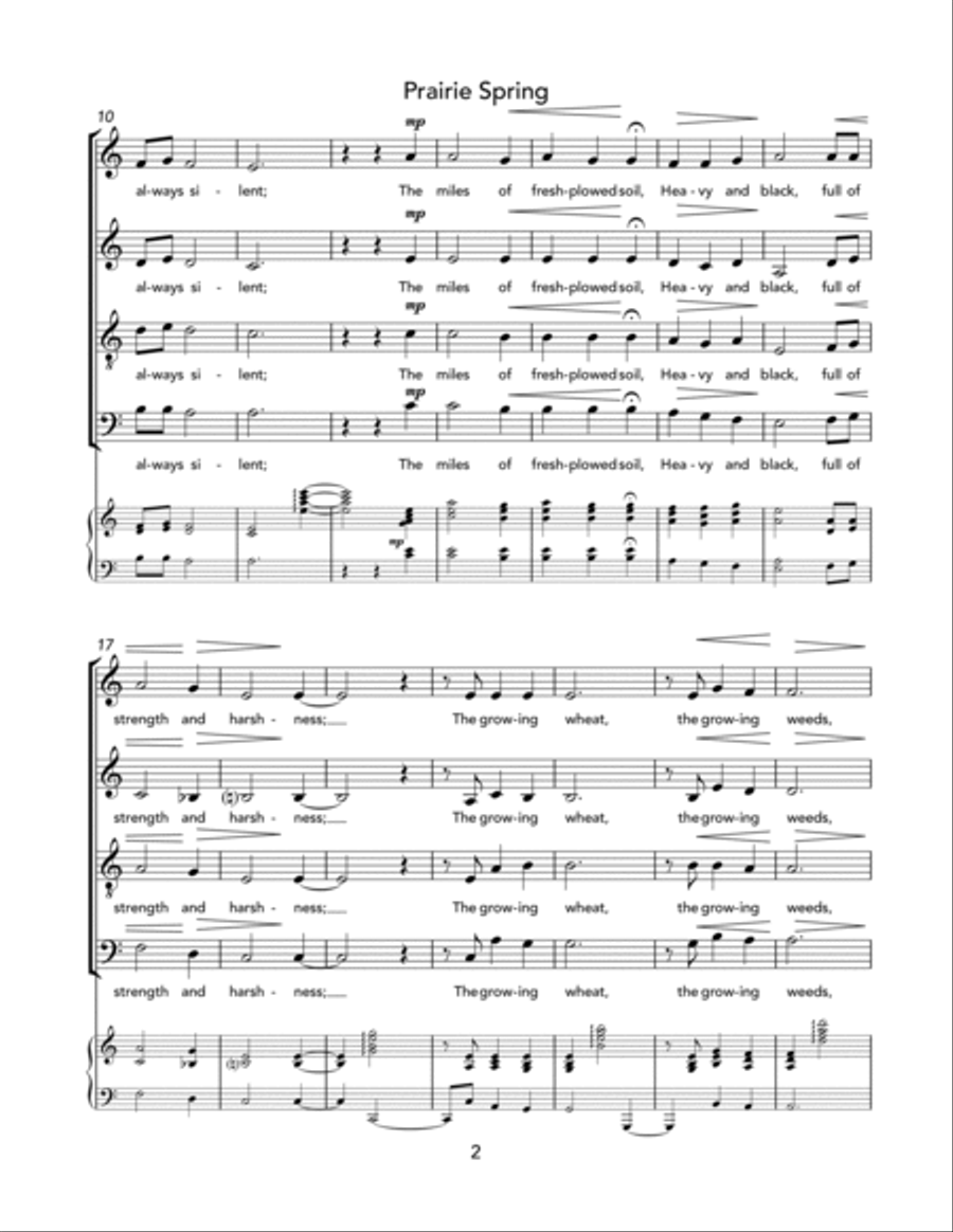Prairie Spring (SATB) 4-Part scores gallery preview page 4