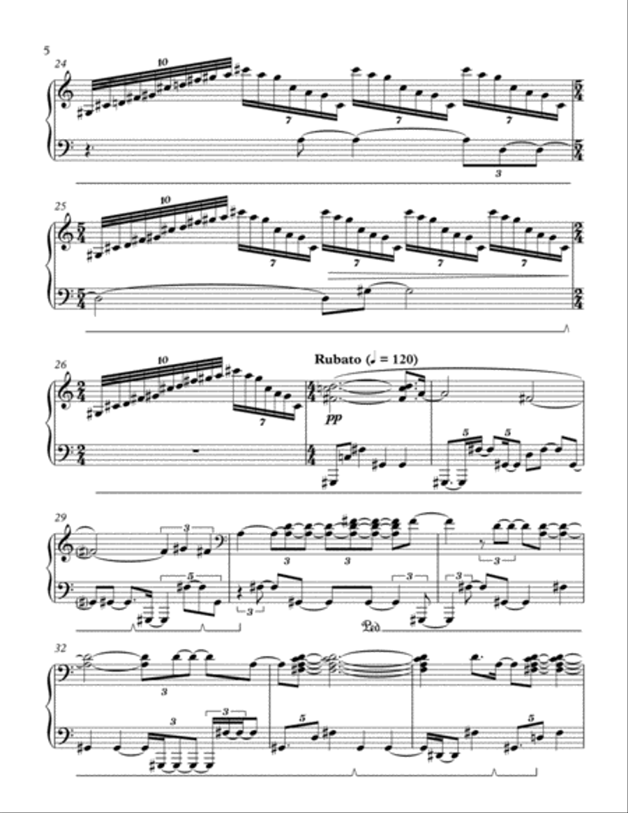 Five Colors Make the Eyes Blind (5th Movement) Piano Solo scores gallery preview page 6