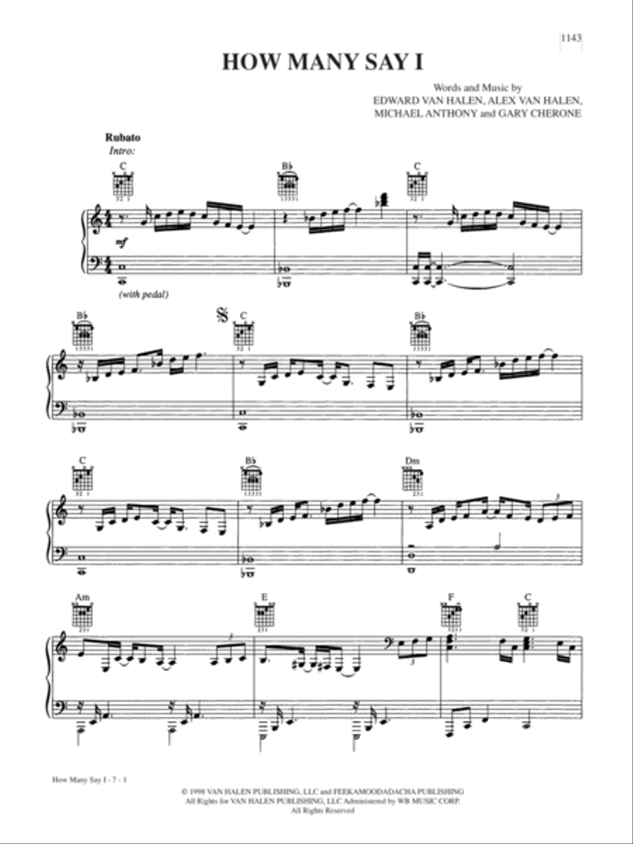 How Many Say I Piano, Vocal, Guitar scores gallery preview page 1