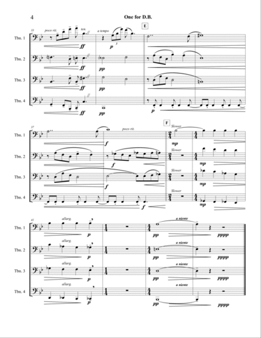 One for D.B. Brass Quartet scores gallery preview page 4