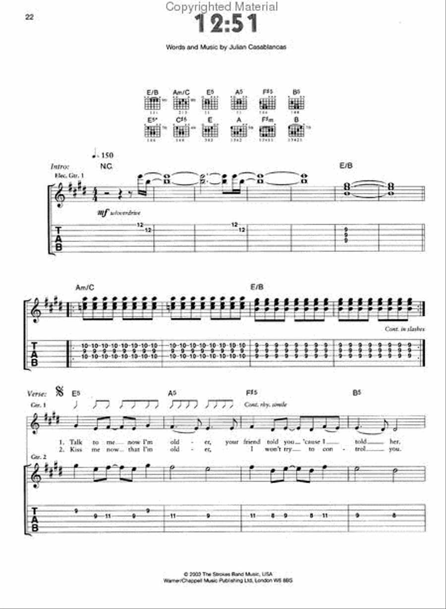 Guitar Pro tab files for songs by The Strokes