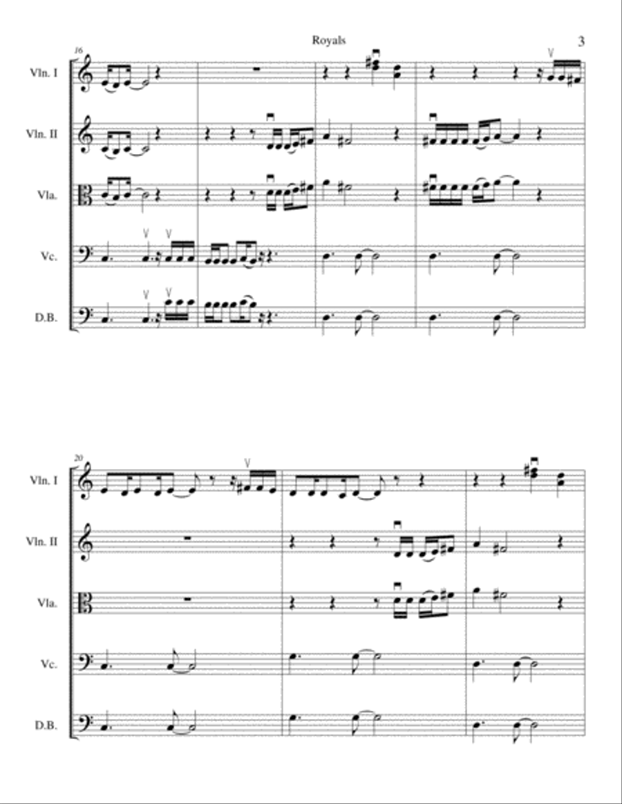 Royals String Orchestra scores gallery preview page 3