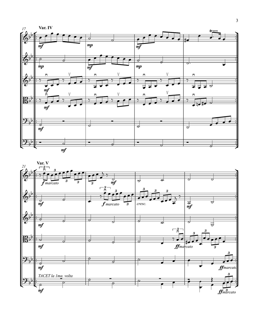 Passacaglia in G minor, arranged for string sextet (3,1,1,1) or string orchestra String Orchestra scores gallery preview page 3