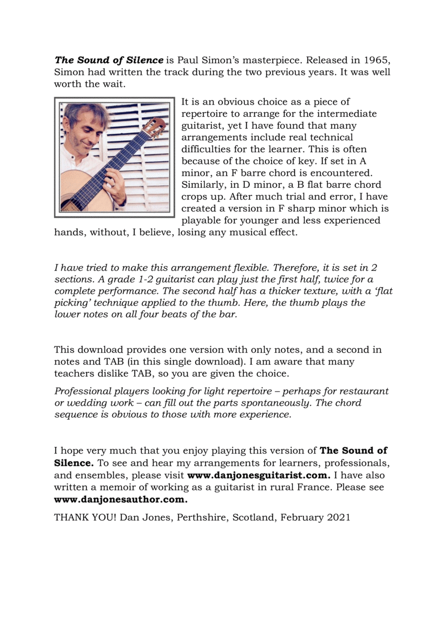 The Sound Of Silence Electric Guitar scores gallery preview page 1