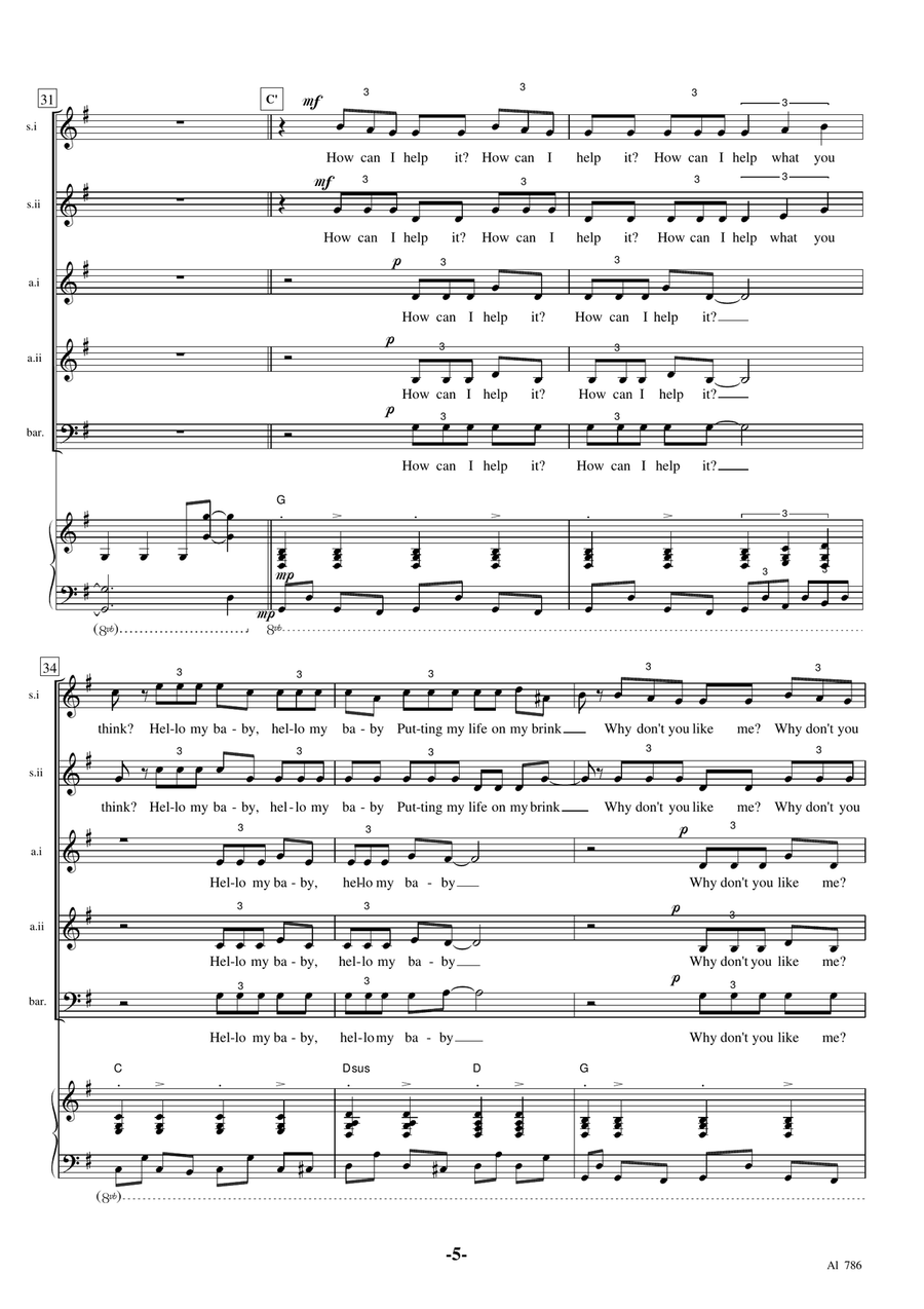 Grace Kelly Choir scores gallery preview page 5
