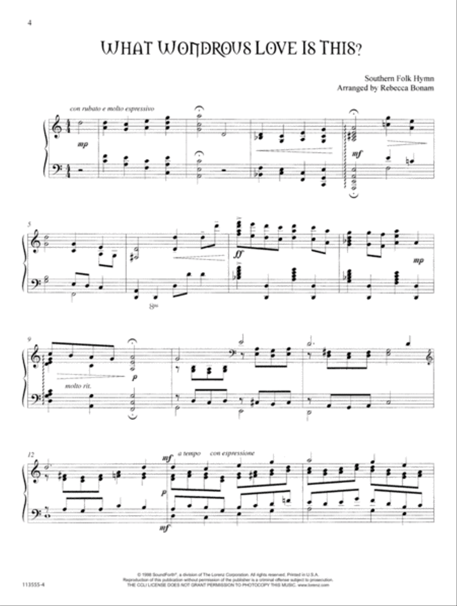 Wondrous Love Piano Solo scores gallery preview page 6