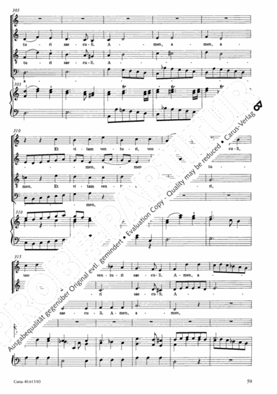 Mass in C (Missa in C) 4-Part scores gallery preview page 60
