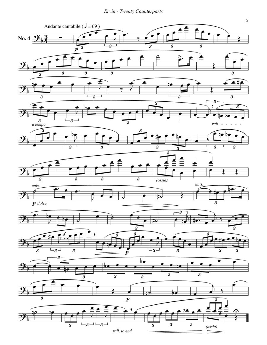 20 Counterparts from Book 1 Rochut Bordogni Duet Accompaniments for Trombones 1-20 Trombone Duet scores gallery preview page 5