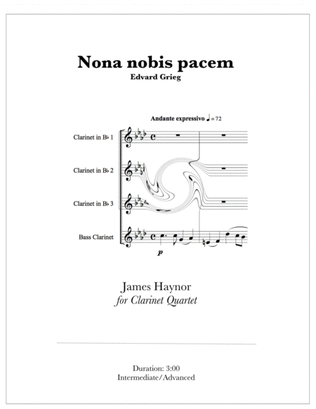 Dona nobis pacem for Clarinet Quartet