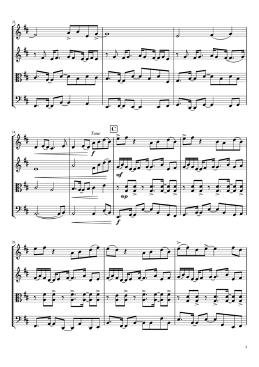 Yo No Se Manana String Quartet scores gallery preview page 3