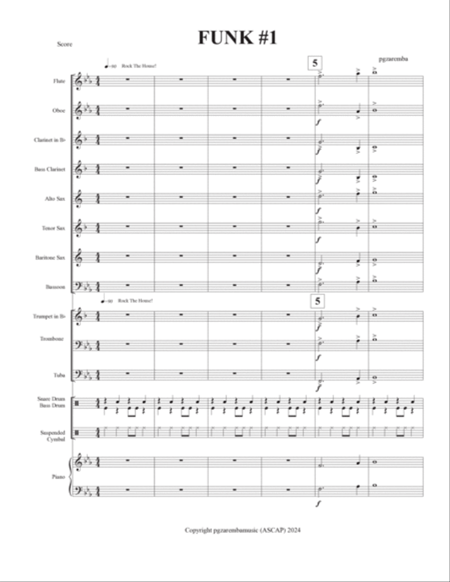 Funk #1 Funk #1 Concert Band scores gallery preview page 3
